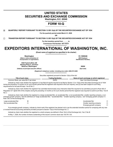 Thumbnail Expeditors International Quarterly Report 2026-q1