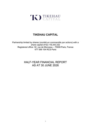 Miniature Tikehau Capital
 Rapport financier 2026-h1