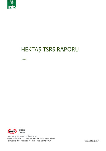 Miniature Hektaş
 Rapport ESG 2024