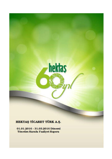 Thumbnail Hektaş
 Quarterly Report 2016-q1