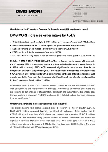 Thumbnail DMG Mori Aktiengesellschaft Quarterly Report 2021-q1