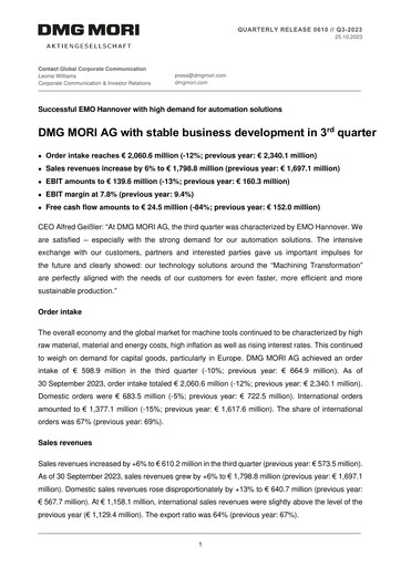 Thumbnail DMG Mori Aktiengesellschaft Quarterly Report 2023-q3