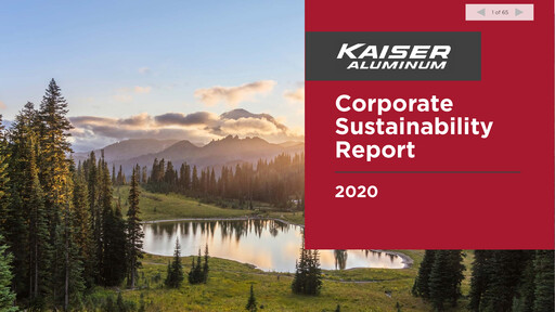 Miniature Kaiser Aluminum
 Rapport de durabilité 2020