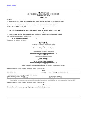 Miniature JOYY Rapport annuel 2021