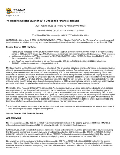 Thumbnail JOYY Quarterly Report 2014-q2