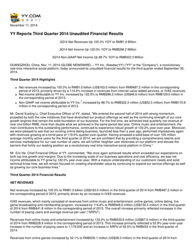 Thumbnail JOYY Quarterly Report 2014-q3