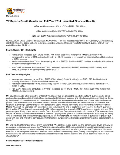 Thumbnail JOYY Quarterly Report 2014-q4