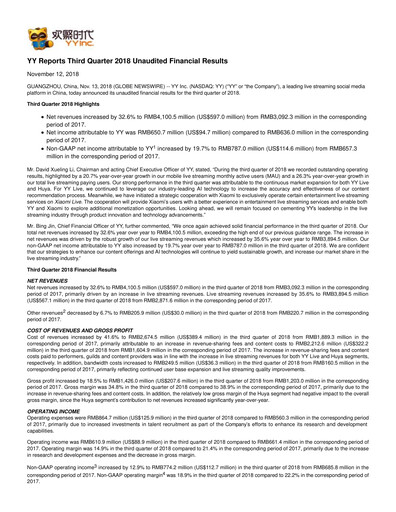 Thumbnail JOYY Quarterly Report 2018-q3