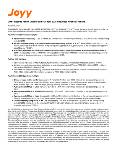 Thumbnail JOYY Quarterly Report 2020-q4