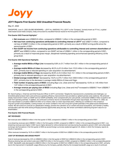 Thumbnail JOYY Quarterly Report 2022-q1
