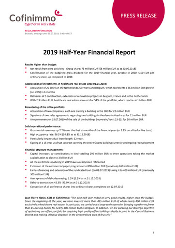 Thumbnail Cofinimmo Half-year Report 2019-h1