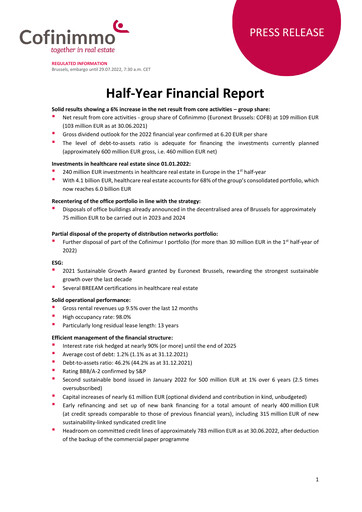 Thumbnail Cofinimmo Half-year Report 2022-h1
