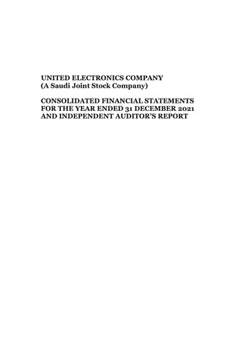 Vorschaubild United Electronics Company (eXtra Saudi) Finanzmitteilung 2021