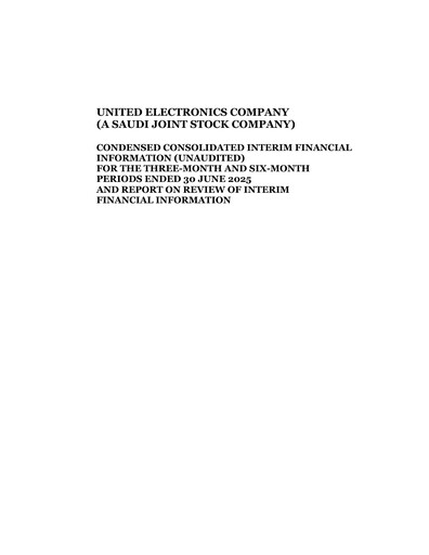 Vorschaubild United Electronics Company (eXtra Saudi) Halbjahresbericht 2025-h1