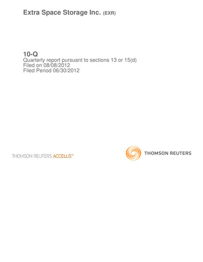 Thumbnail Extra Space Storage
 Quarterly Report 2012-q2