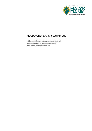 Miniature JSC Halyk Bank Bilan financier 2022