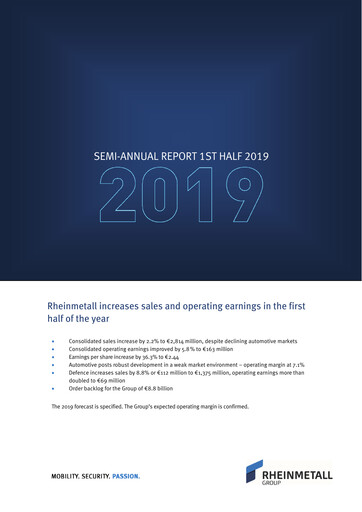 Thumbnail Rheinmetall
 Half-year Report 2019-h1
