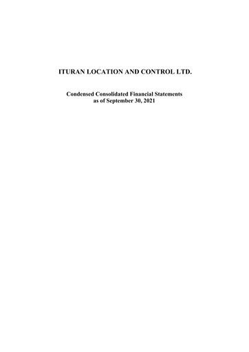 Thumbnail Ituran Financial Statement 2021-9m