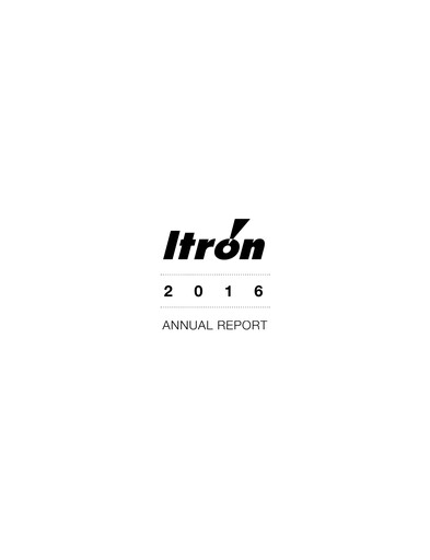 Thumbnail Itron
 Annual Report 2016