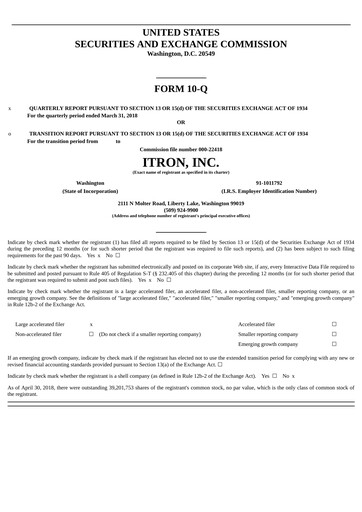 Vorschaubild Itron
 Quartalsbericht 2018-q1