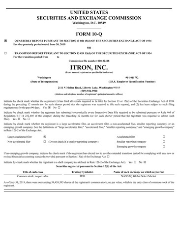 Vorschaubild Itron
 Quartalsbericht 2019-q2