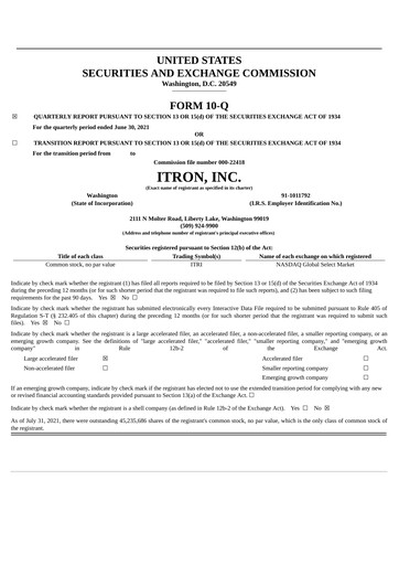 Vorschaubild Itron
 Quartalsbericht 2021-q2