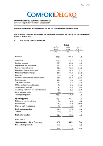 Miniature ComfortDelGro Rapport trimestriel 2015-q1