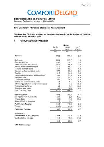 Miniature ComfortDelGro Rapport trimestriel 2017-q1