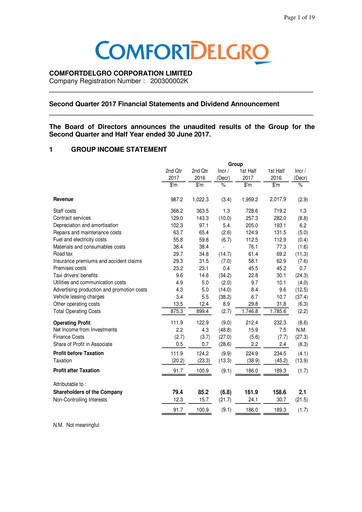 Miniature ComfortDelGro Rapport trimestriel 2017-q2