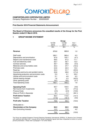 Miniature ComfortDelGro Rapport trimestriel 2018-q1