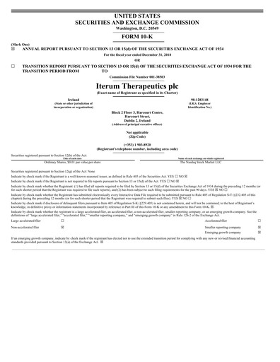Thumbnail Iterum Therapeutics Annual Report 2018