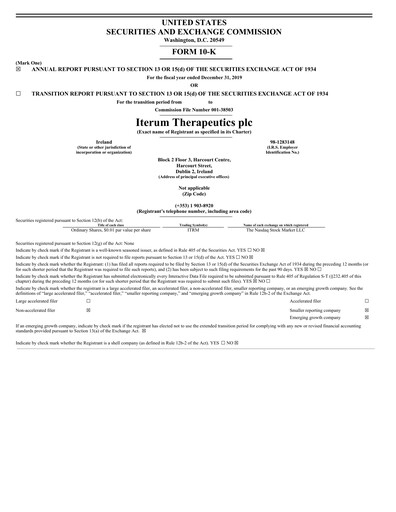 Thumbnail Iterum Therapeutics Annual Report 2019