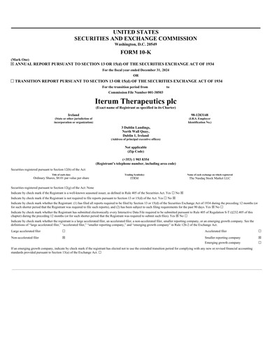 Thumbnail Iterum Therapeutics Annual Report 2024