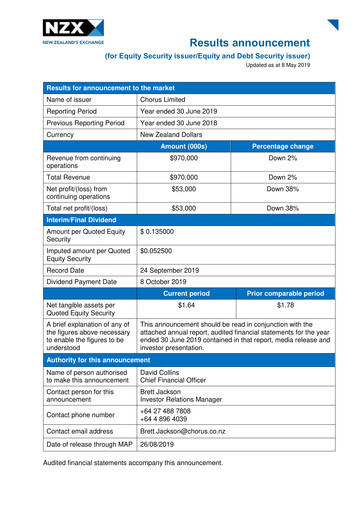 Thumbnail Chorus Financial Report 2019