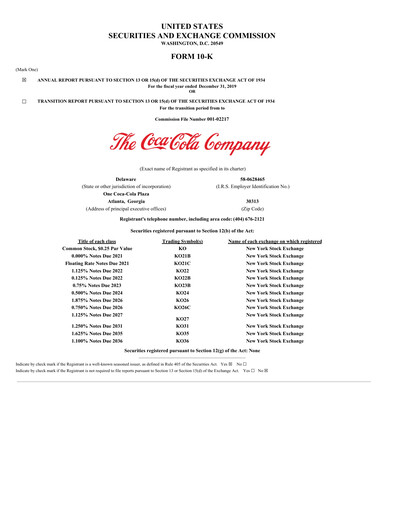 Thumbnail Coca-Cola Annual Report 2019