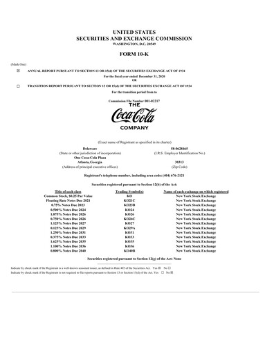 Thumbnail Coca-Cola Annual Report 2020