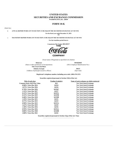 Thumbnail Coca-Cola Annual Report 2021