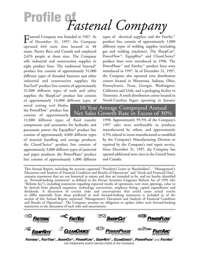 Thumbnail Fastenal Annual Report 1997