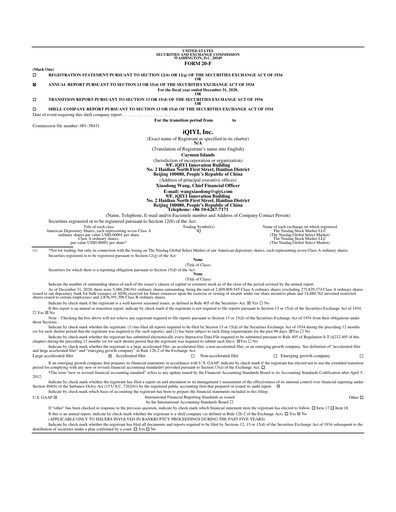 Thumbnail iQIYI Annual Report 2020