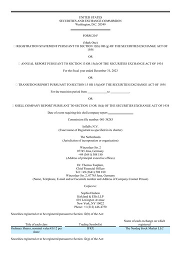 Thumbnail InflaRx
 Annual Report 2023
