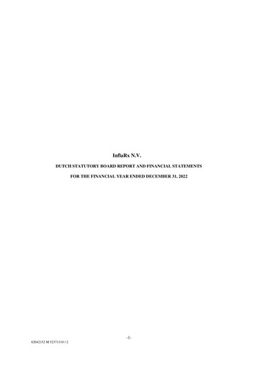 Thumbnail InflaRx
 Financial Statement 2022