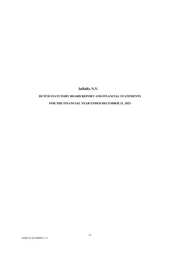 Thumbnail InflaRx
 Financial Statement 2023