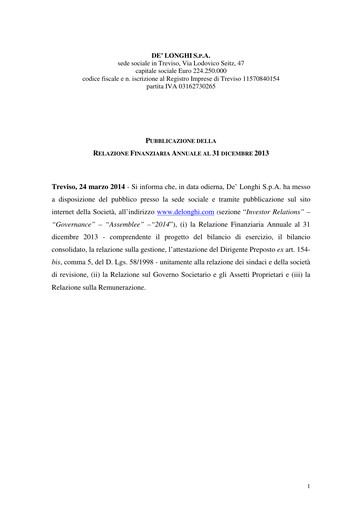Thumbnail De' Longhi Financial Report 2013