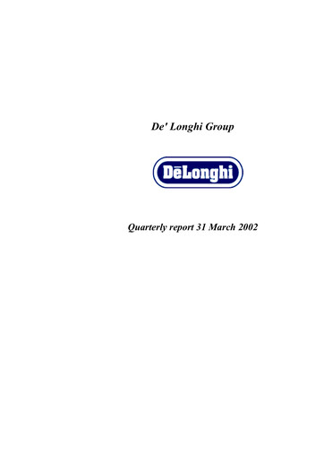 Thumbnail De' Longhi Quarterly Report 2002-q1