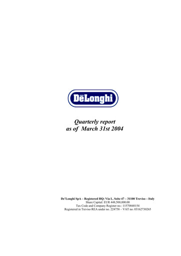 Thumbnail De' Longhi Quarterly Report 2004-q1