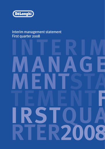Thumbnail De' Longhi Quarterly Report 2008-q1