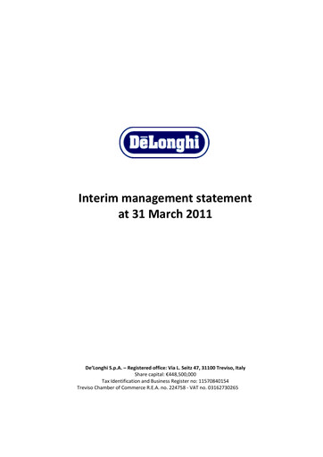 Thumbnail De' Longhi Quarterly Report 2011-q1