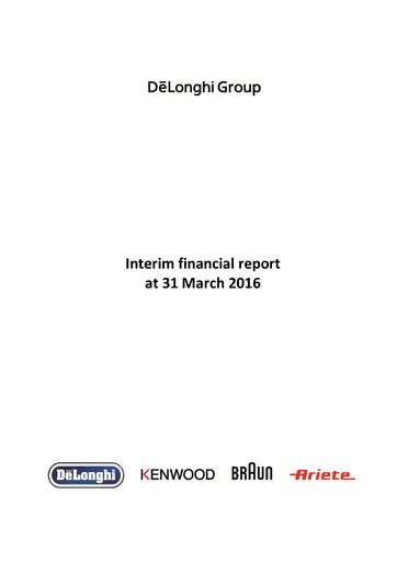 Thumbnail De' Longhi Quarterly Report 2016-q1