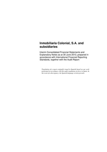 Vorschaubild Inmobiliaria Colonial
 Finanzmitteilung 2013-h1