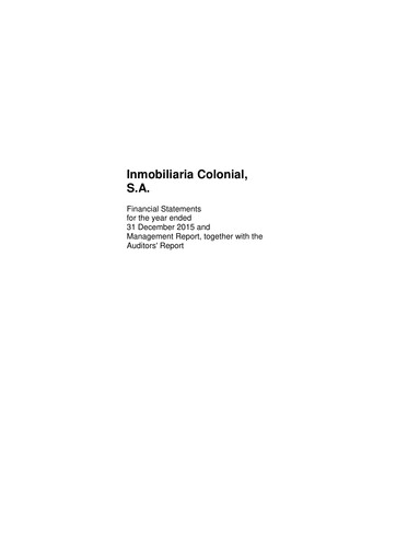 Vorschaubild Inmobiliaria Colonial
 Finanzmitteilung 2015